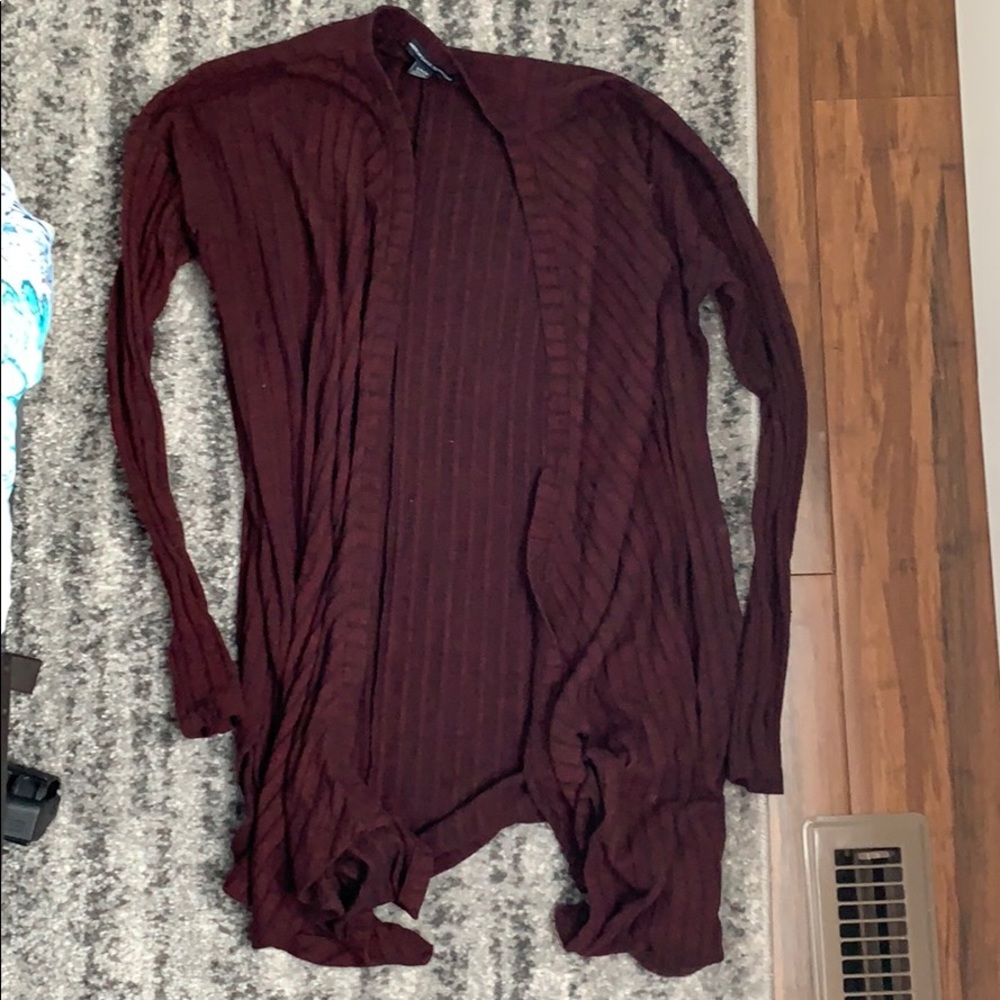 Maroon long cardigan